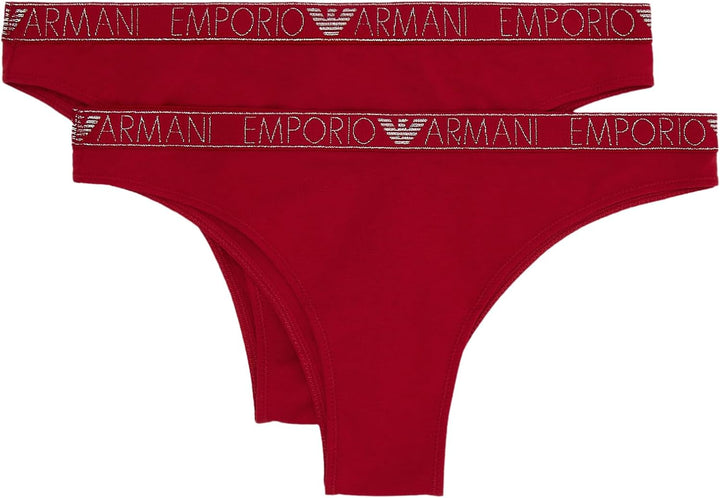 Emporio Armani Damen 2-Pack Brief Unterwäsche (2er Pack) XS Ruby, XS Ruby
