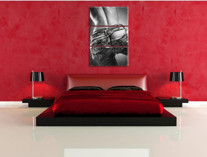 Pixxprint sexy Frauenhintern in Hotpants als Leinwandbild/Grösse: 3 Teilig (120x80) cm/Wandbild/Kuns