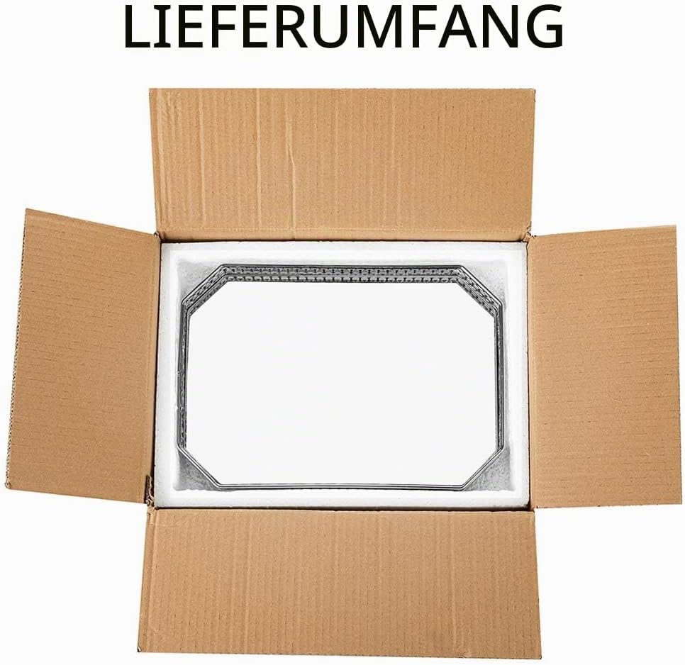 NUPTIO Silbernes verspiegeltes Schminktablett, 29 cm Länge, Schmuck-Display, dekorativer Spiegel, Ko