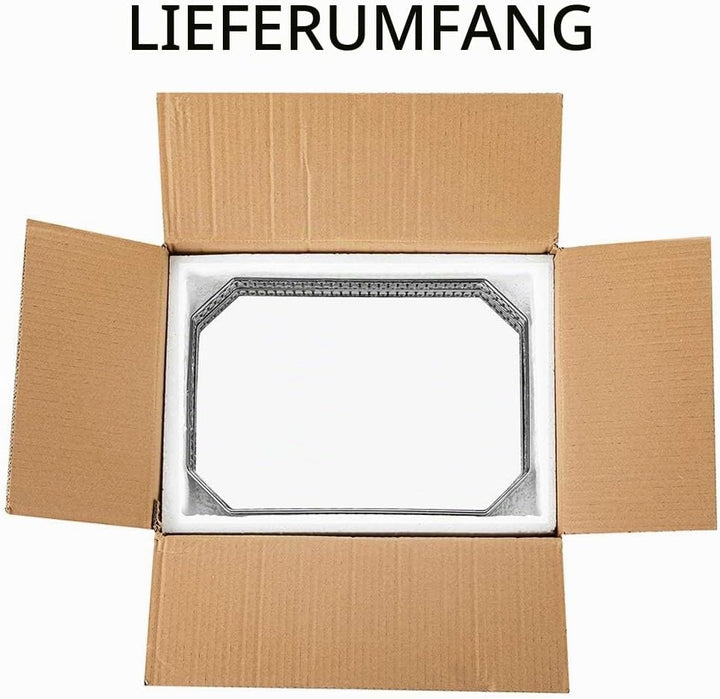 NUPTIO Silbernes verspiegeltes Schminktablett, 29 cm Länge, Schmuck-Display, dekorativer Spiegel, Ko