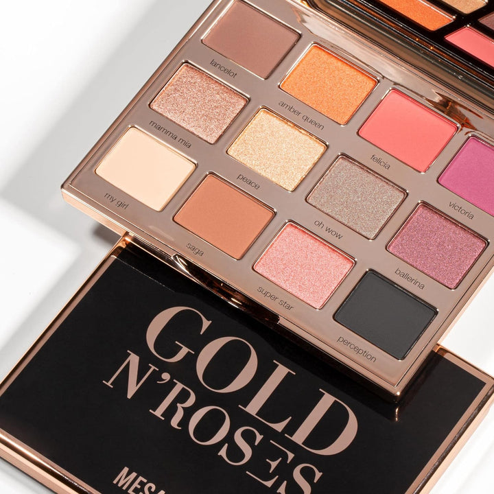 Mesauda Milano Palette 12 kompakte Lidschatten Gold'N Roses - 12 g