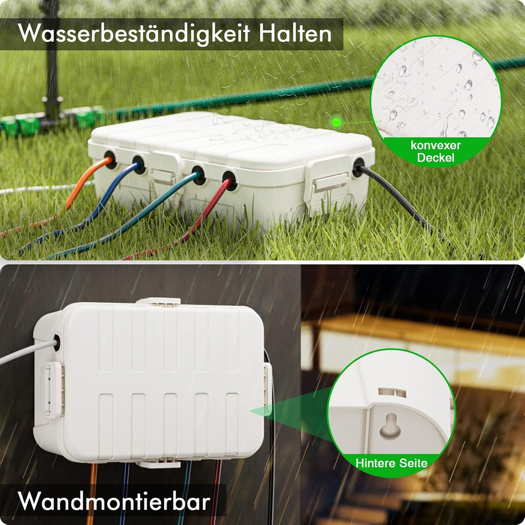 RESTMO extra grosse kabelbox (32 x 22 x 13 cm), IP54 wasserdicht, Outdoor kabel safe box, wetterfest
