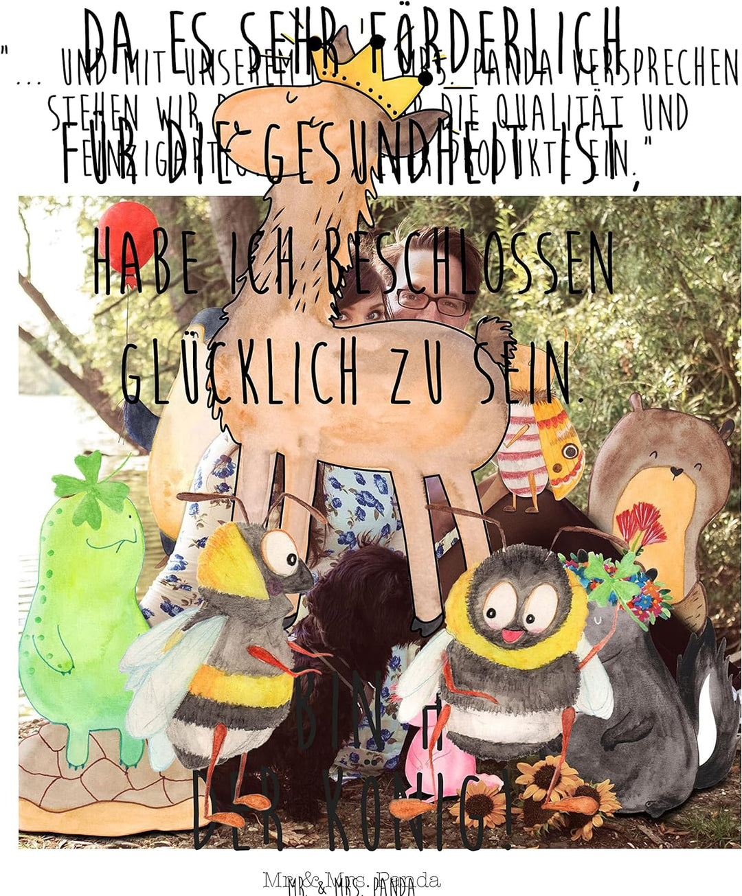 Mr. &amp; Mrs. Panda Motiv WC Sitz Hummeln mit Kleeblatt - Geschenk, Tiermotive, Tiere, Gute Laune, Klob