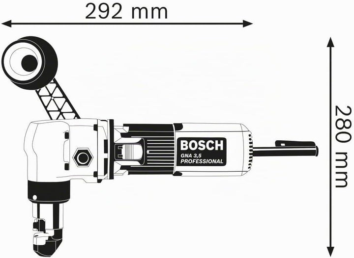 Bosch Professional Knabber GNA 3,5 (620 Watt, Schneidspurbreite 6 mm, Schneidkapazität 3.5mm, inkl.
