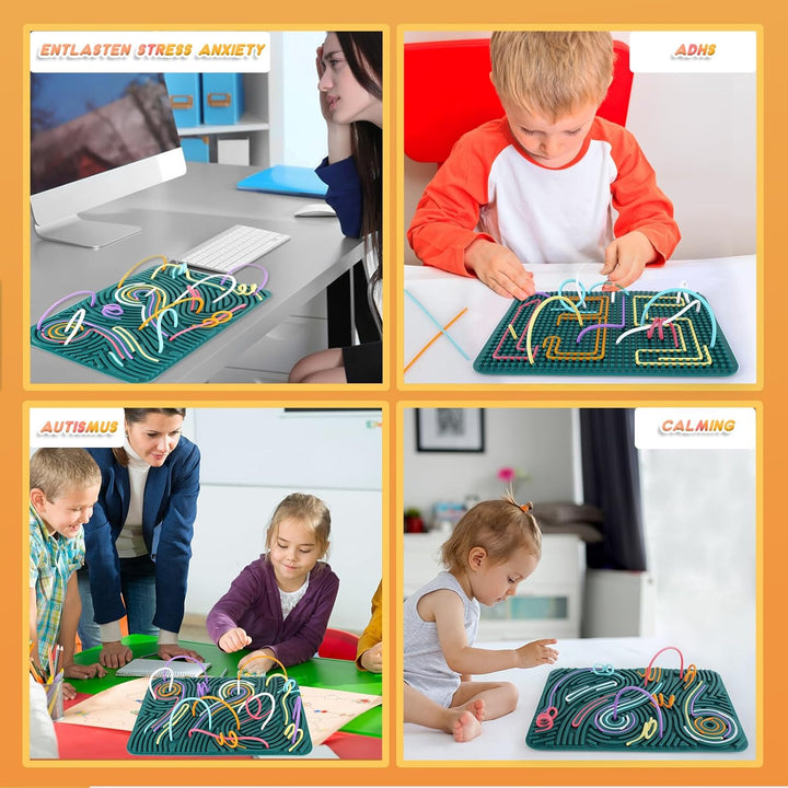 ddLUCK Extra Gross Sensorik Activity Board, 29.5 x 20 cm Silikon Fidget Toys zur Stressabbau, ADHD u