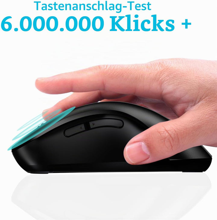 memzuoix Kabellose Maus 2.4GHz, Tragbare Optische Wireless Maus 1400 DPI mit Mini-USB-Empfänger, 5 T
