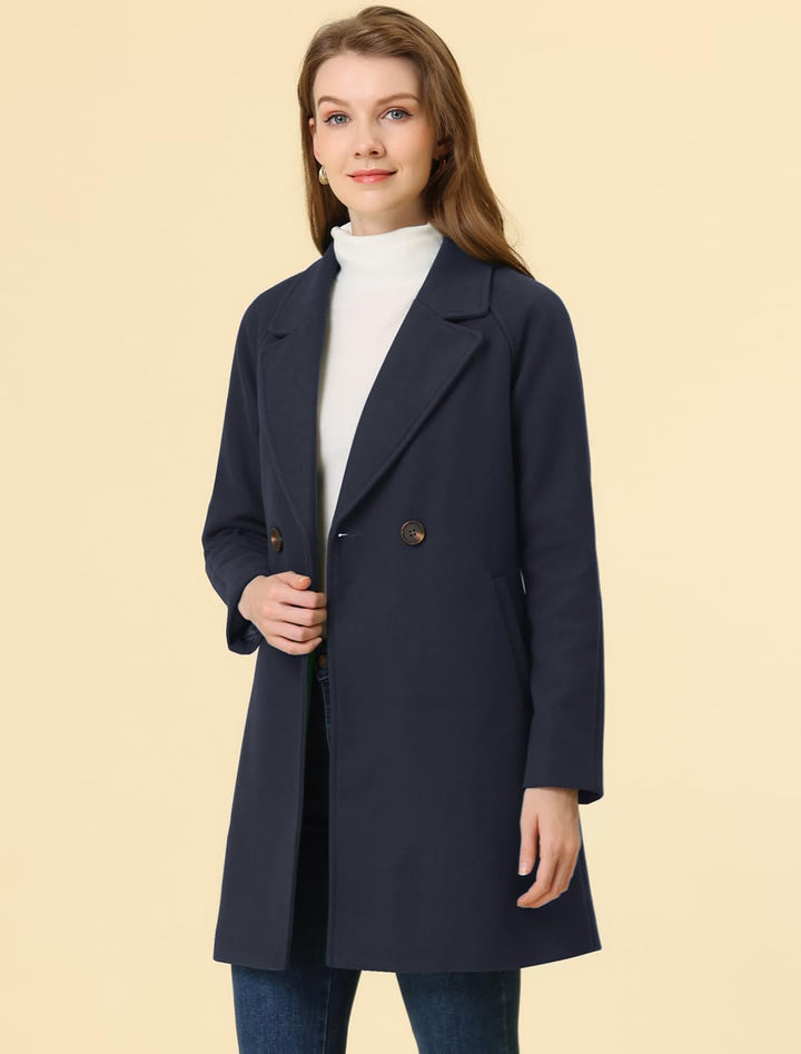 Allegra K Damen Coat Mantel M Blau, M Blau