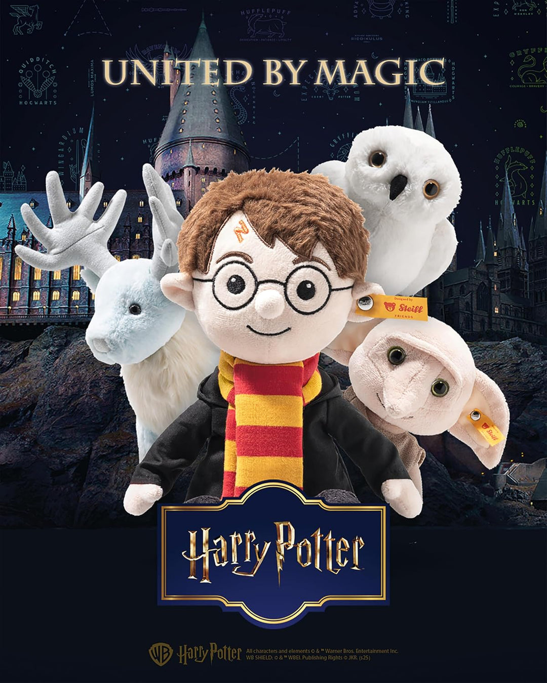 Steiff Kuscheltier Hedwig Eule, Harry Potter, Süsses Stofftier mit Kunststoffaugen, Kinder, Jungen &amp;