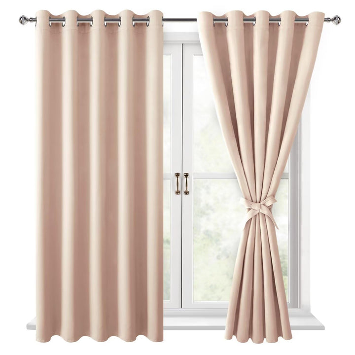 Hiasan Verdunklungsvorhänge Gardinen mit Ösen,Beige Blickdicht Vorhänge,2 Stück,167 x 137 cm (Breite