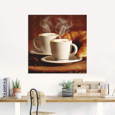 ARTland Glasbilder Wandbild Glas Bild einteilig 80x60 cm Querformat Kaffee Coffee Cafe Cappuccino Ka