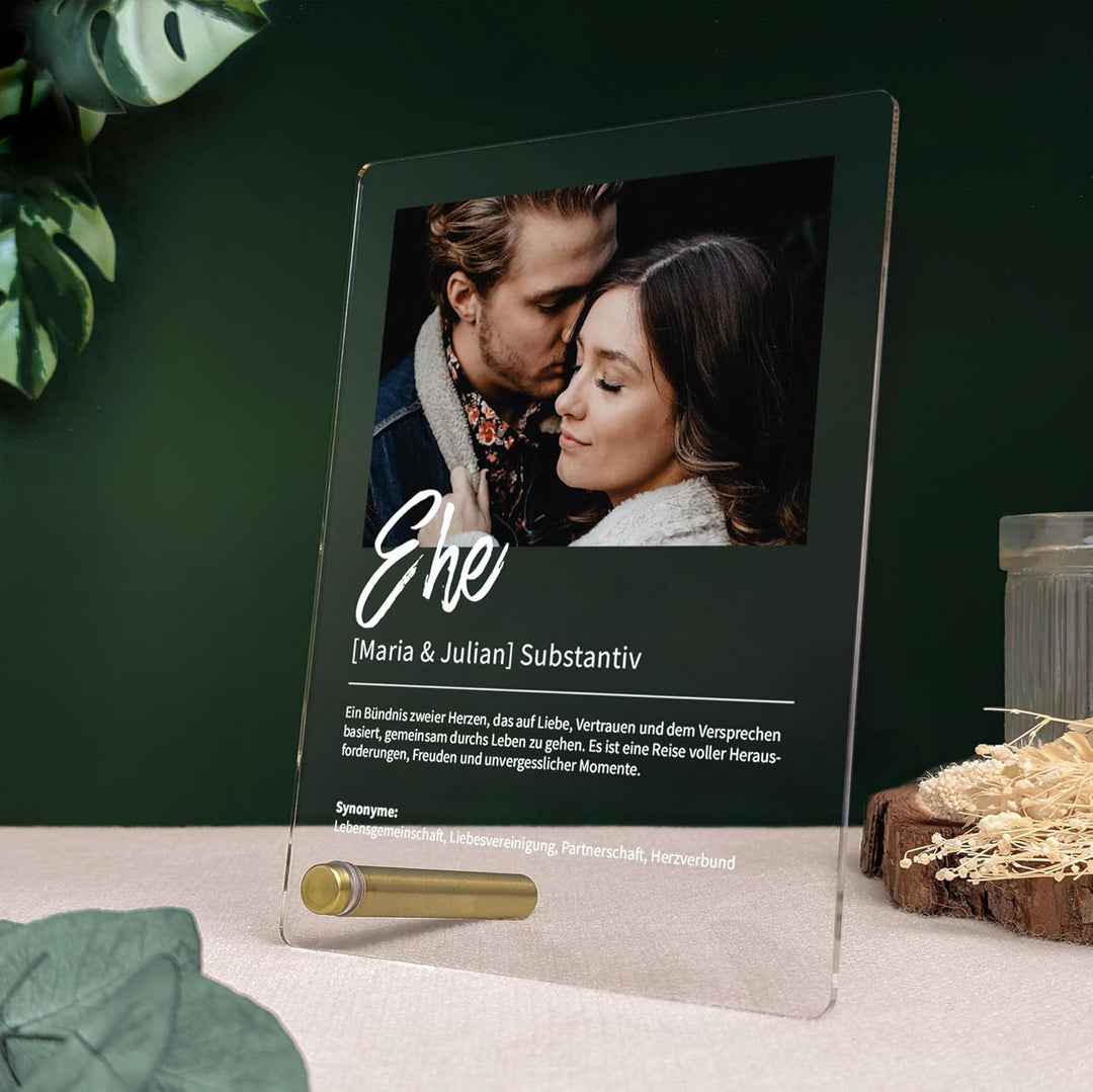 Ehe Geschenk personalisiert - Acryl Foto Geschenk: Definition wie im Duden - Geschenk Ehe, Ehe Gesch