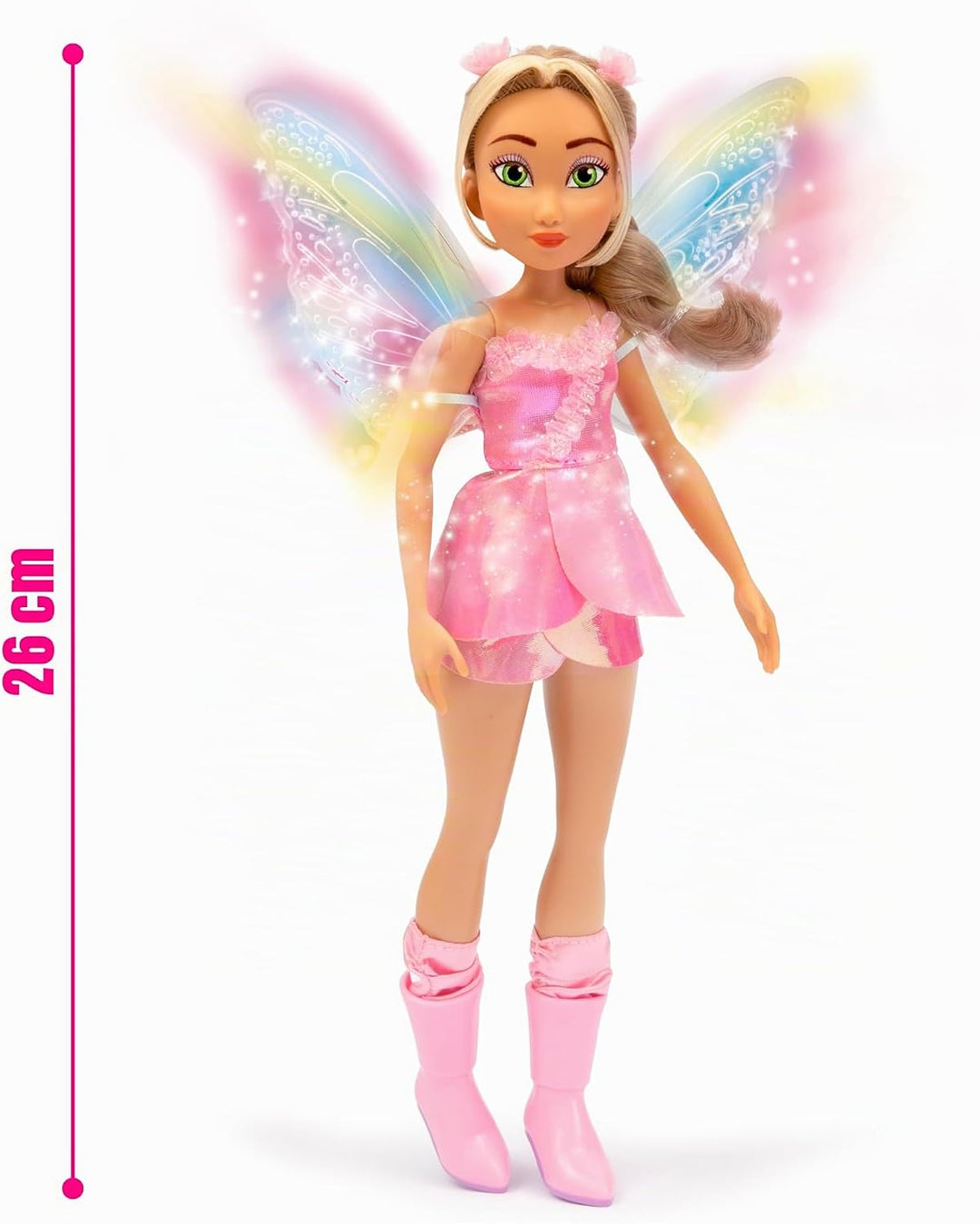 Winx Fairy Light Up Wings Doll – Flora with Sparkling Outfit &amp; Glowing Wings – 27cm Fashion Doll wit