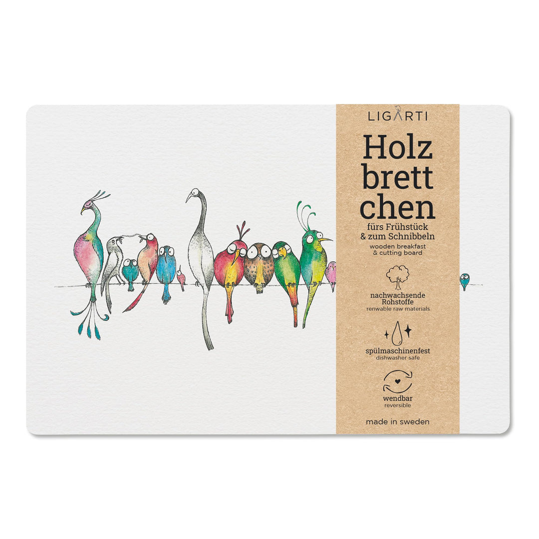 Ligarti® Frühstücksbrettchen aus Holz | Nachhaltiges Frühstücksbrett 22x15 cm, ideal für köstliche F
