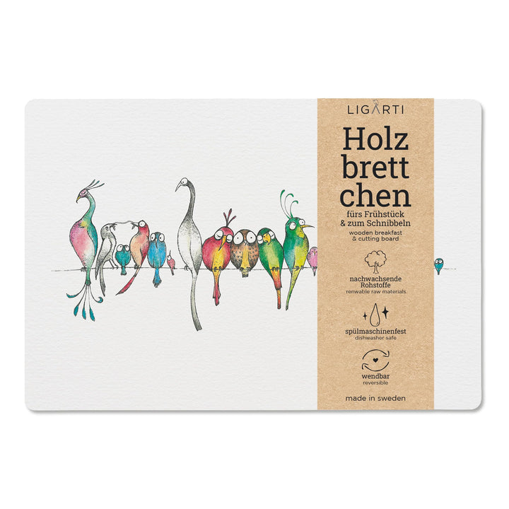 Ligarti® Frühstücksbrettchen aus Holz | Nachhaltiges Frühstücksbrett 22x15 cm, ideal für köstliche F