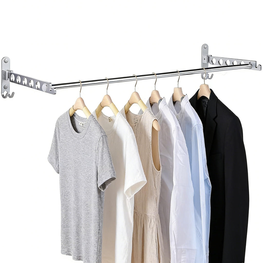 JOLY FANG Wand Kleiderlüfter, Kleiderständer kleiderhaken Klappbar mit Stange, Wandmontage Garderobe