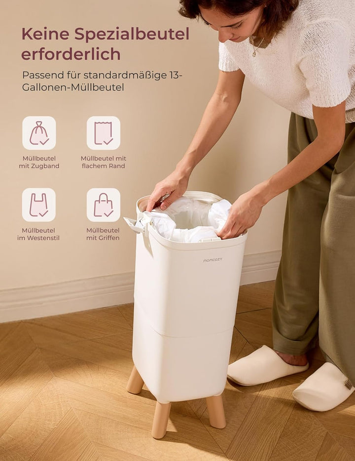 Momcozy Windeleimer mit 3-fach-Verschlusssystem zur Reduzierung von Gerüchen, windeleimer geruchsdic