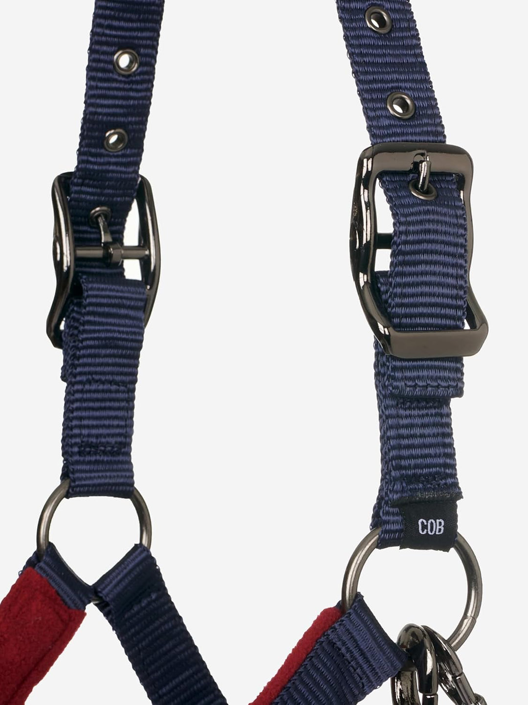 LeMieux Vogue Fleece Headcollar and Leadrope Halfter, Cob Burgunderrot/Marineblau