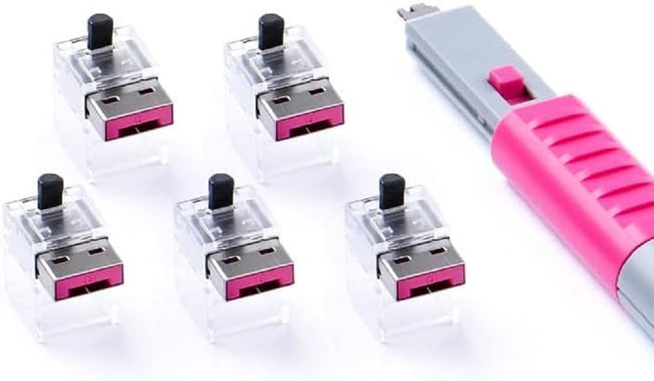 SmartKeeper Essential / 5 x LAN Cable Locks mit 1 x Lock Key Basic/Pink, Pink