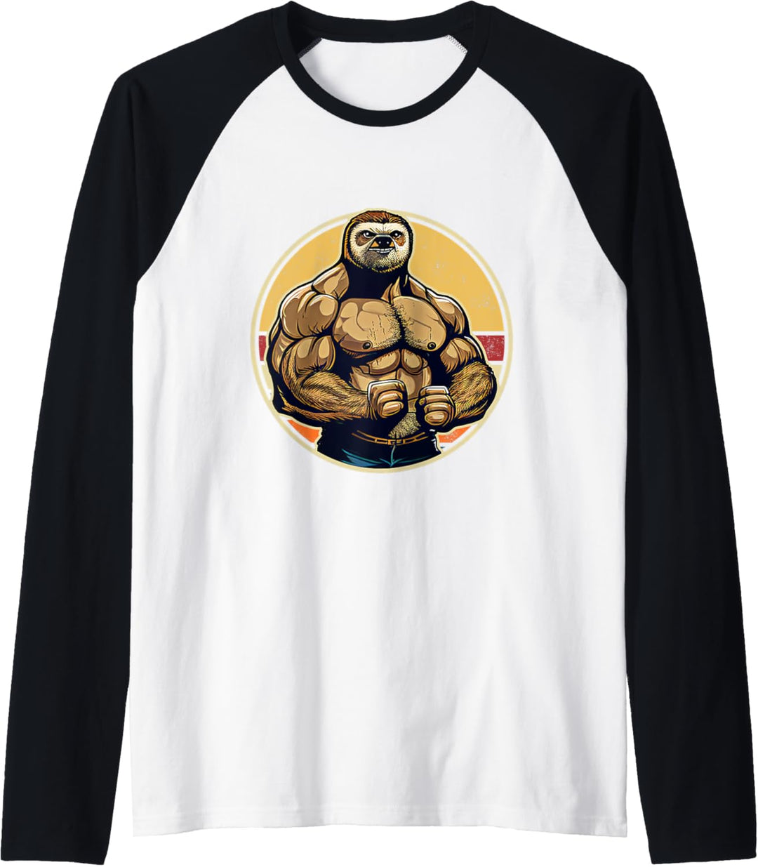 Bodybuilder Faultier Lustiges Bodybuilding Faultier Fitness  Raglan