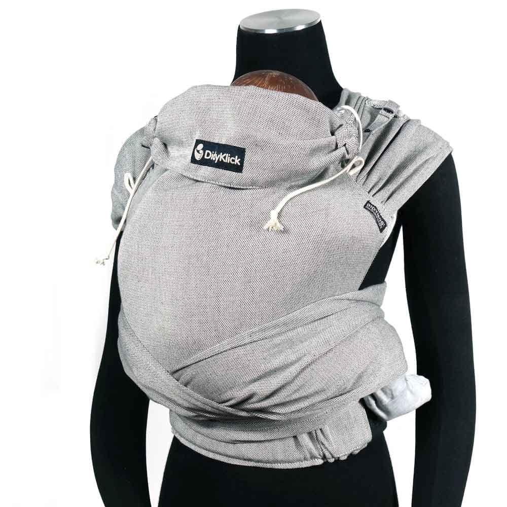 Didymos DidyKlick 4u Babytrage - Halfbuckle Tragehilfe Silber- für Babys und Kleinkinder von 3,5kg b