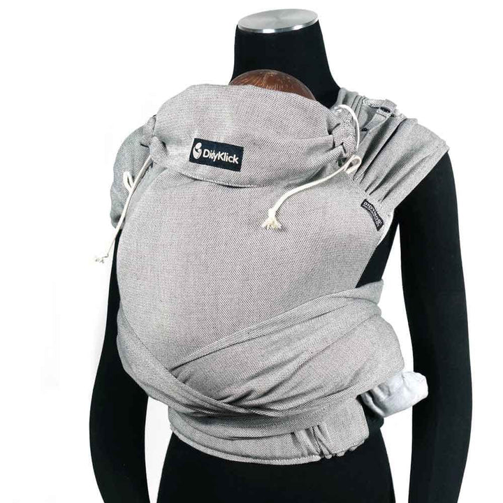 Didymos DidyKlick 4u Babytrage - Halfbuckle Tragehilfe Silber- für Babys und Kleinkinder von 3,5kg b