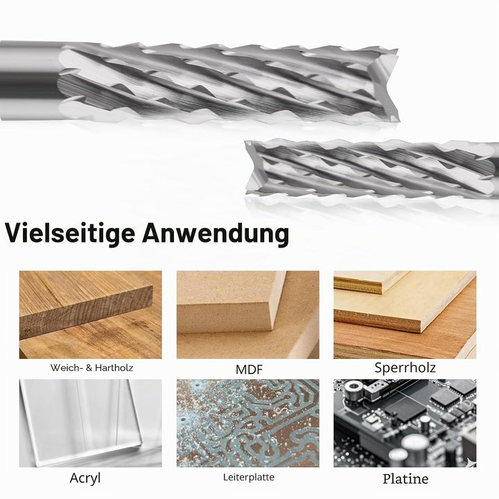 0,5 mm Schaftfräser CED Hartmetall Schaftfräser Gravierfräser CNC-Fräser für PCB-Maschine, 10 Stück