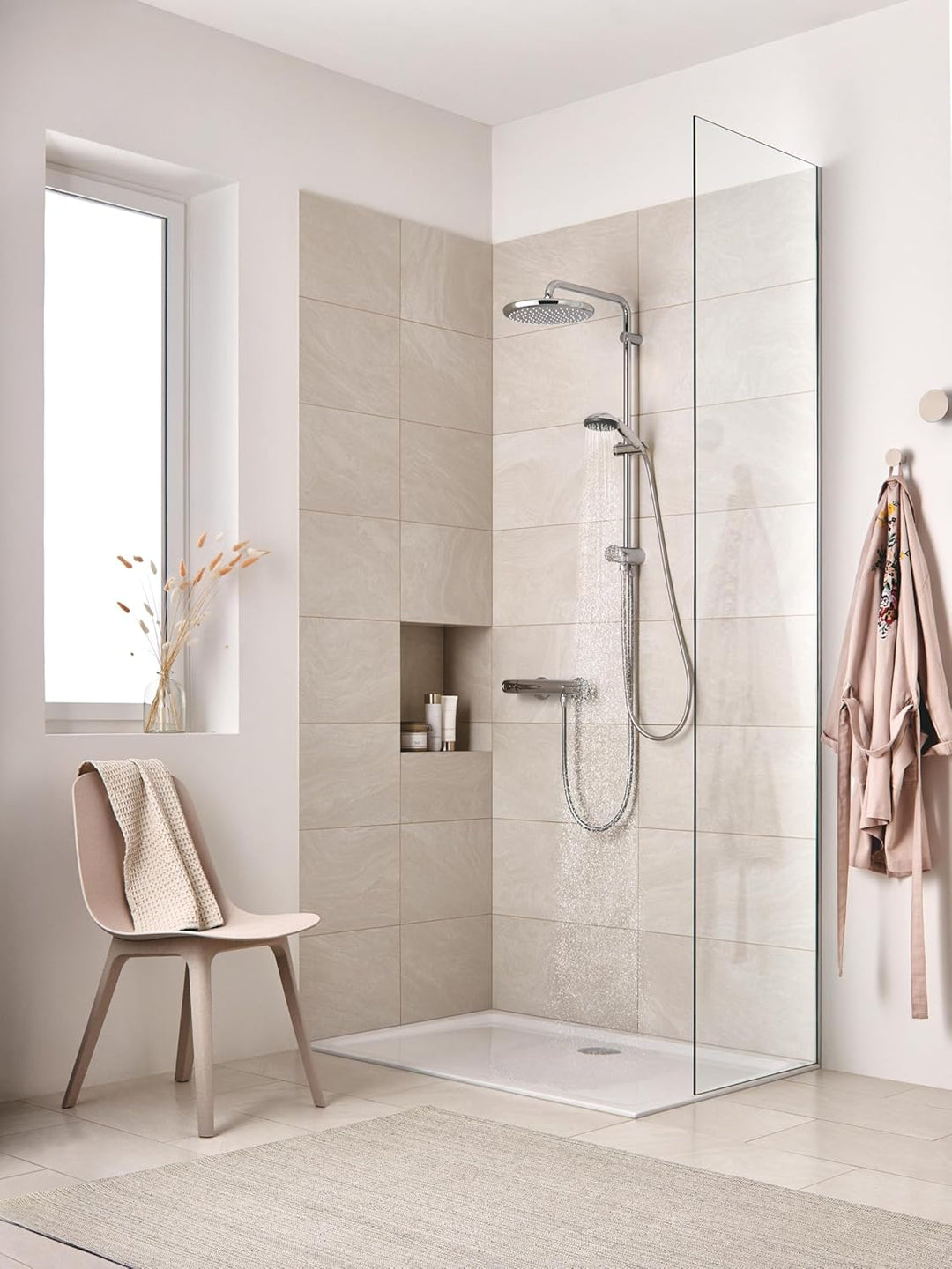 GROHE Vitalio Start System 250 - Flex Duschsystem (wassersparend, mit Umstellung für die Wandmontage