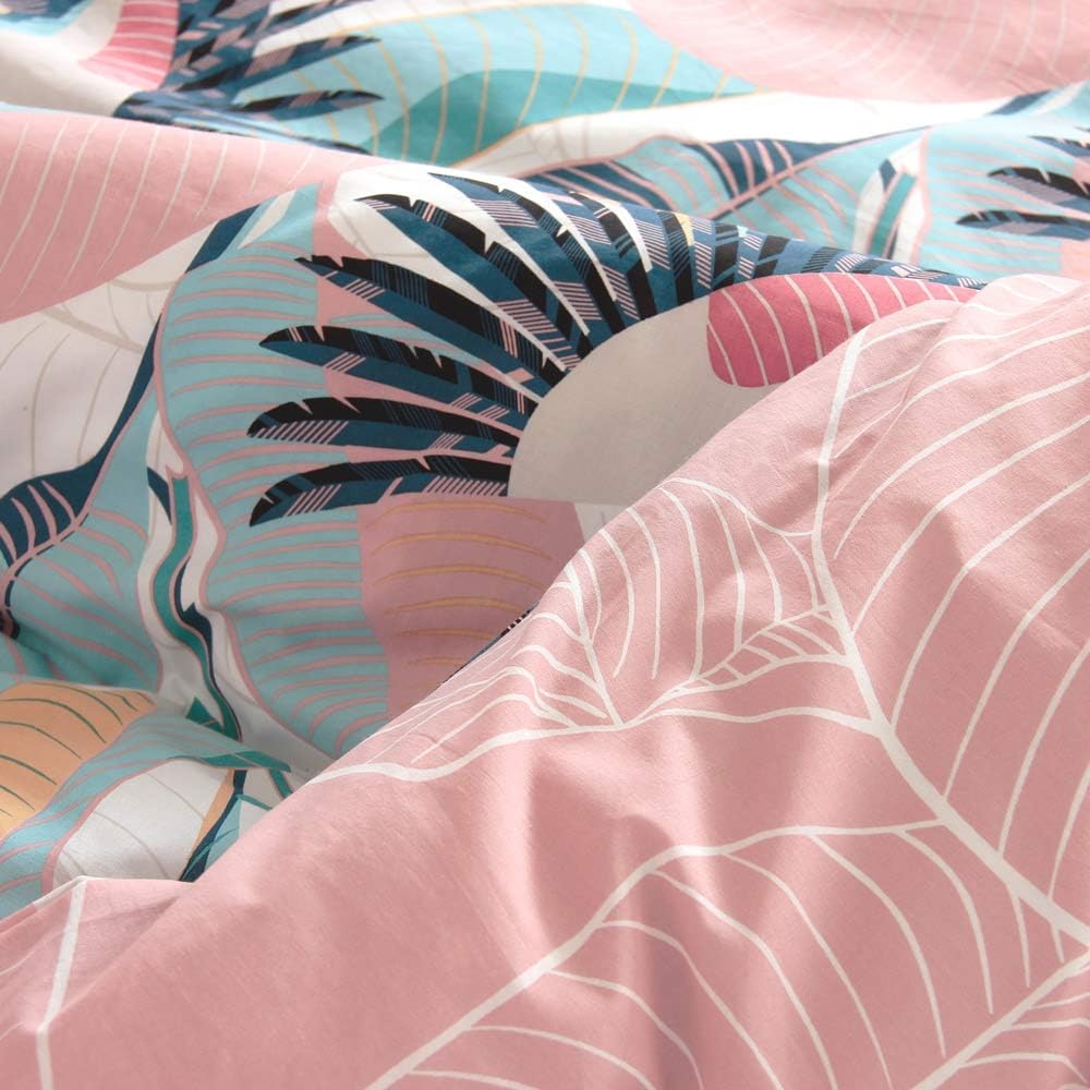 CÔTE DECO Bettwäsche, 220 x 240 cm + 2 Kopfkissenbezüge 63 x 63 cm, Set Bettbezug für Doppelbett, Ro