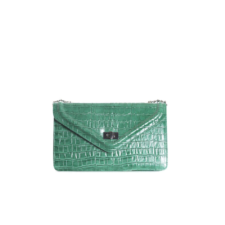 L’Intervalle Damen Amandine Stofftasche Green Croco, Green Croco