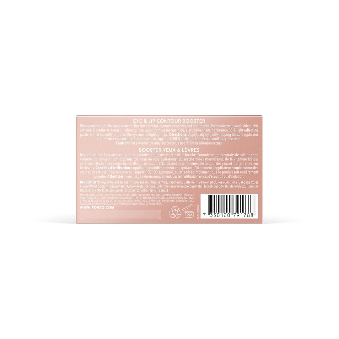 FOREO SUPERCHARGED Augen- und Lippenkontur Booster Serum - Leitfähige Augencreme - Niacinamid Serum