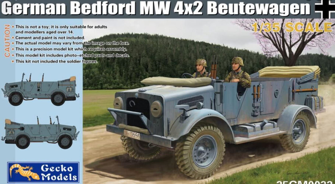 Gecko Models 35GM0032 German Bedford MW 4x2 Beutewagen Massstab 1:35 - Modellbau