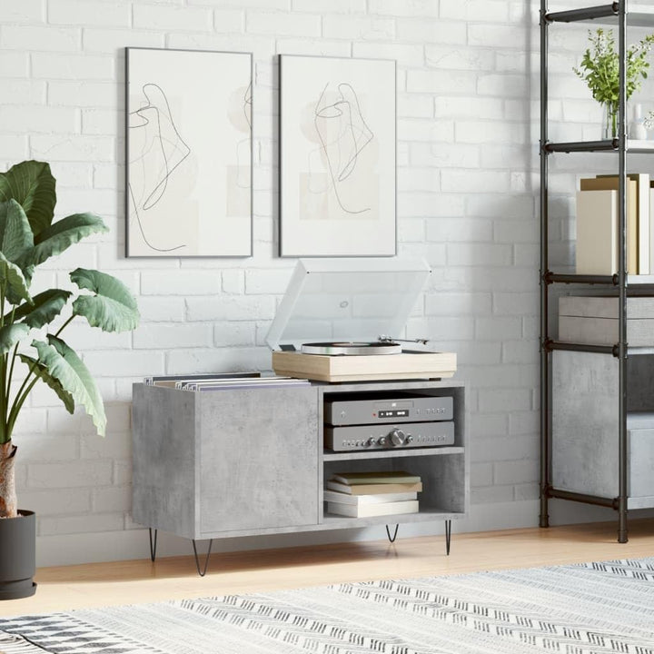 Rantry CD-Schrank, Holztechnik, Grau, Beton, 85 x 38 x 48 cm, CD-Rack, Standregal, Aufbewahrung, Möb