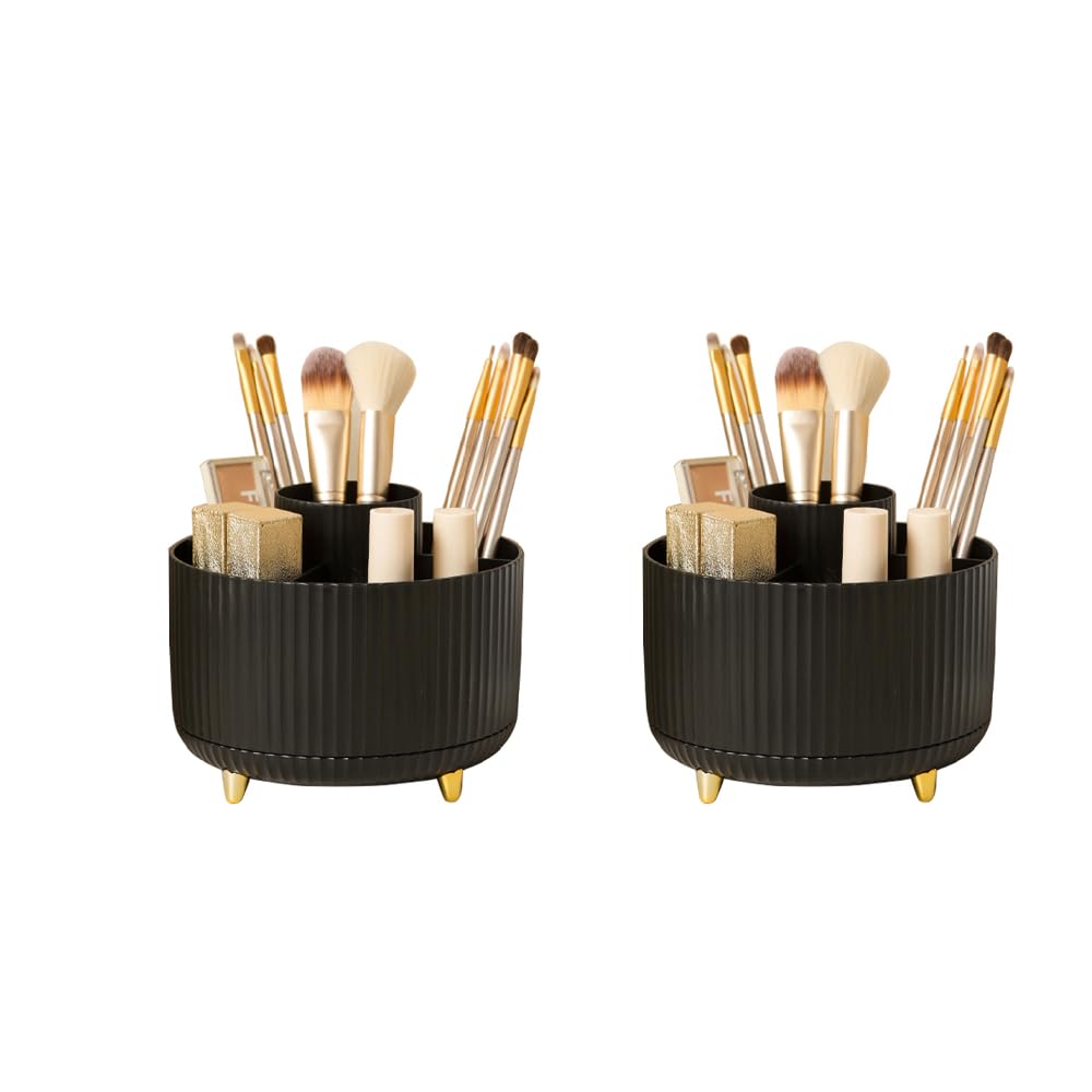 2 Stück Kosmetik Make Up Organizer, 360°Drehbarer Pinsel Organizer,Kosmetikregal Kosmetik Organizers