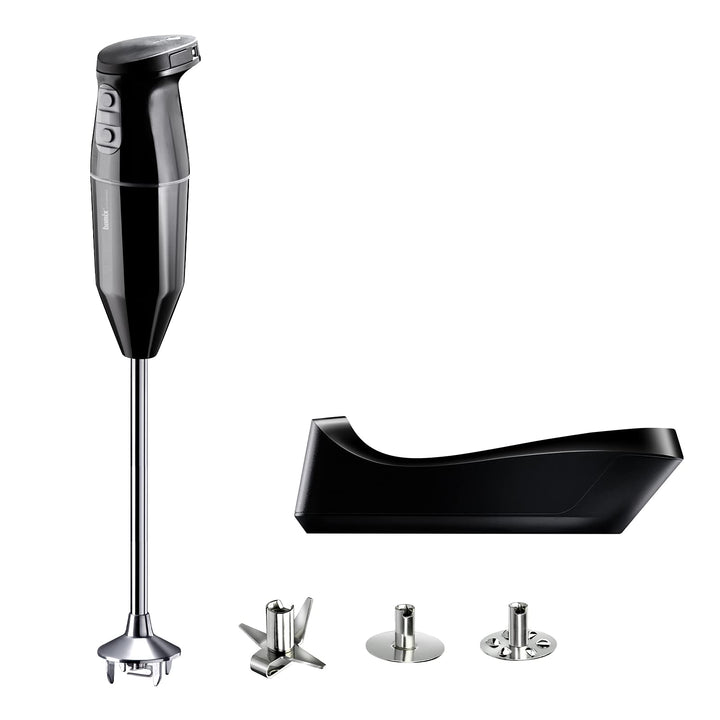 bamix Stabmixer Set cordless PRO kabellos, extra lange Achse, inkl. Messer, Quirl, Schlagscheibe aus