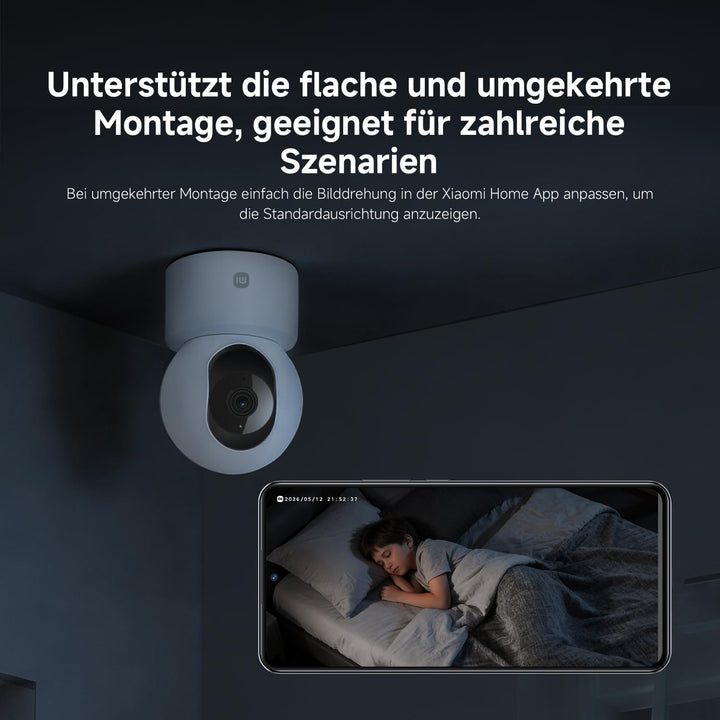 XIAOMI C201 Überwachungskamera Innen 1080p HD, 360° Kamera Überwachung Innen, Personen-/Haustiererke