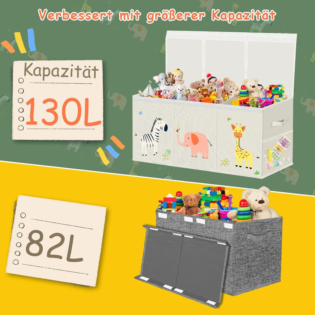 VERONLY Extra Gross Aufbewahrungsbox Spielzeugkiste mit Deckel Kinder - Faltbar Spielzeug Aufbewahru