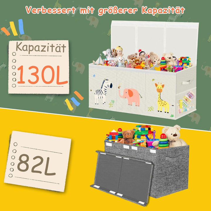 VERONLY Extra Gross Aufbewahrungsbox Spielzeugkiste mit Deckel Kinder - Faltbar Spielzeug Aufbewahru