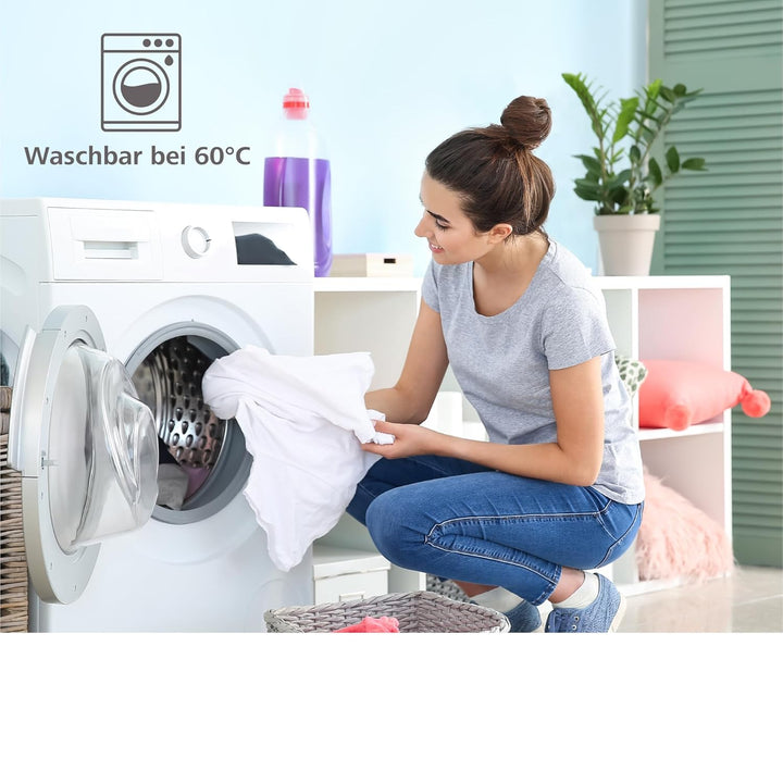 2X Spannbettlaken aus 100% Baumwolle mit Gummiband - 1X Matratzenschoner aus 100% wasserdichtem Mate