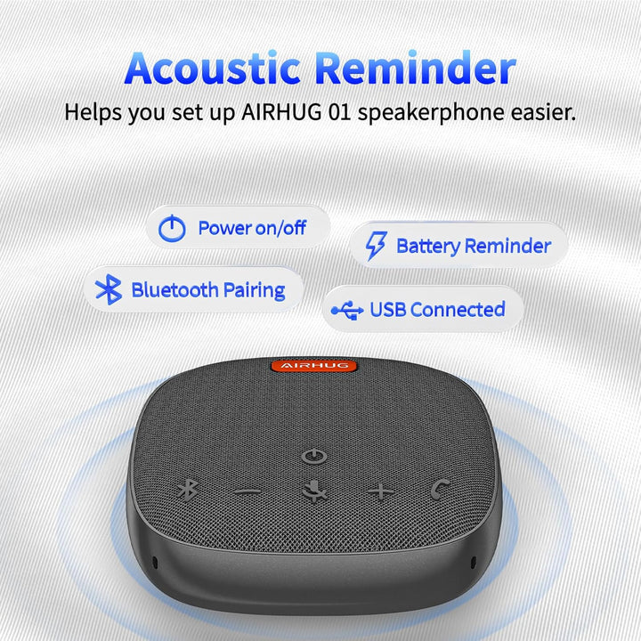 AIRHUG Bluetooth Lautsprecher Mikrofon - USB Konferenzlautsprecher - Tragbar für Home Office