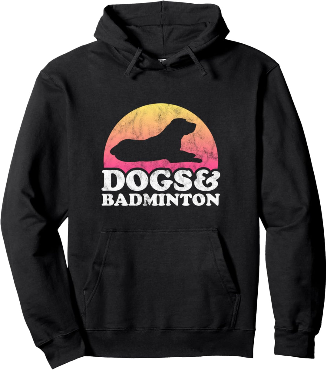 Dogs and Badminton Herren oder Damen Hund Pullover Hoodie