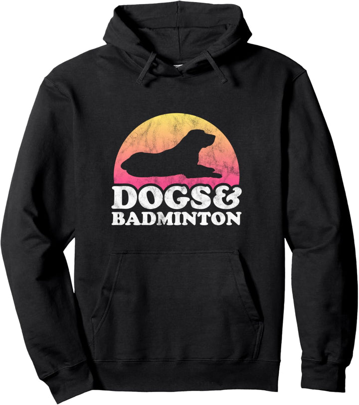 Dogs and Badminton Herren oder Damen Hund Pullover Hoodie