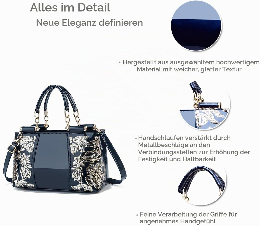 NICOLE&amp;DORIS Handtasche Damen Schultertasche Mode Frauen Umhängetasche Lackleder Handtasche Damen Sh