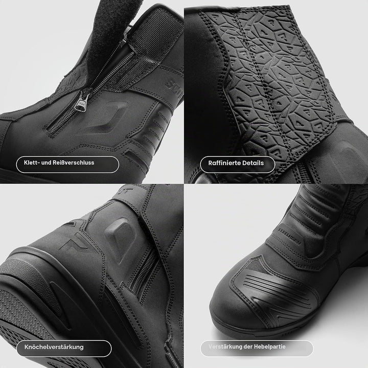 REBELHORN Scout High Heel Lady Motorradstiefel Damen | PU Leder | Wasserdichte Hipora Membran | 7cm