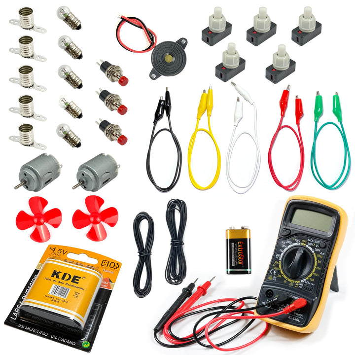 Elektrobaukasten für Kinder mit Multimeter Digital, stromkreis bausatz kinder, elektronik baukasten