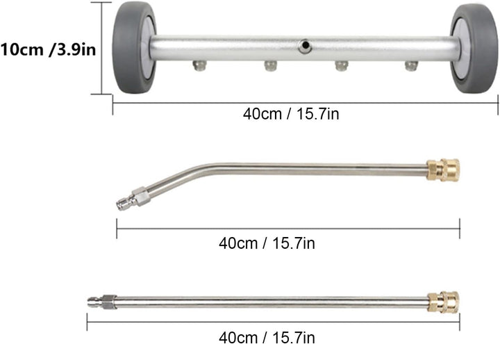 Fahrgestellreiniger für Hochdruckreiniger, Doppelfunktions-Wasserbesenreiniger mit 2 Stangen, Hochdr