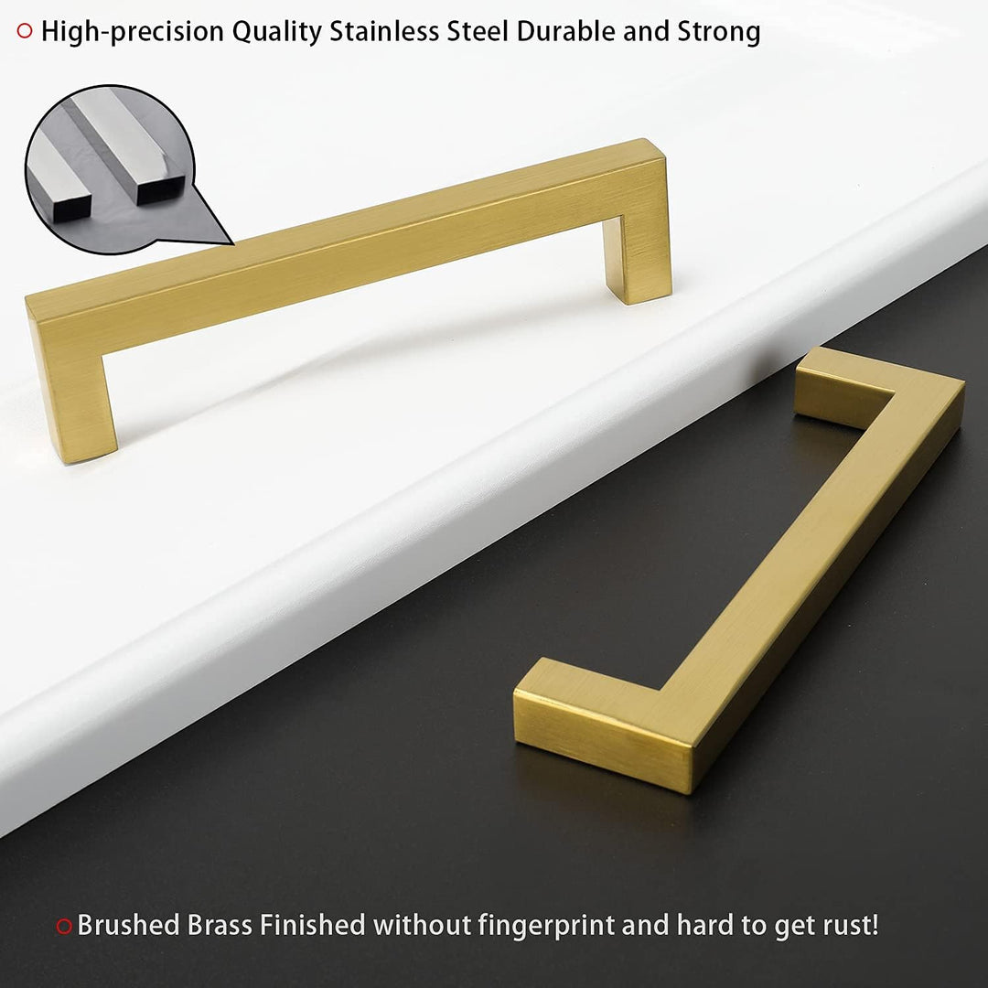 10 Stück Möbelgriffe Gold Griffe für Küchenschränke Gold, LONTAN Schrankgriffe 128mm Lochabstand Sch