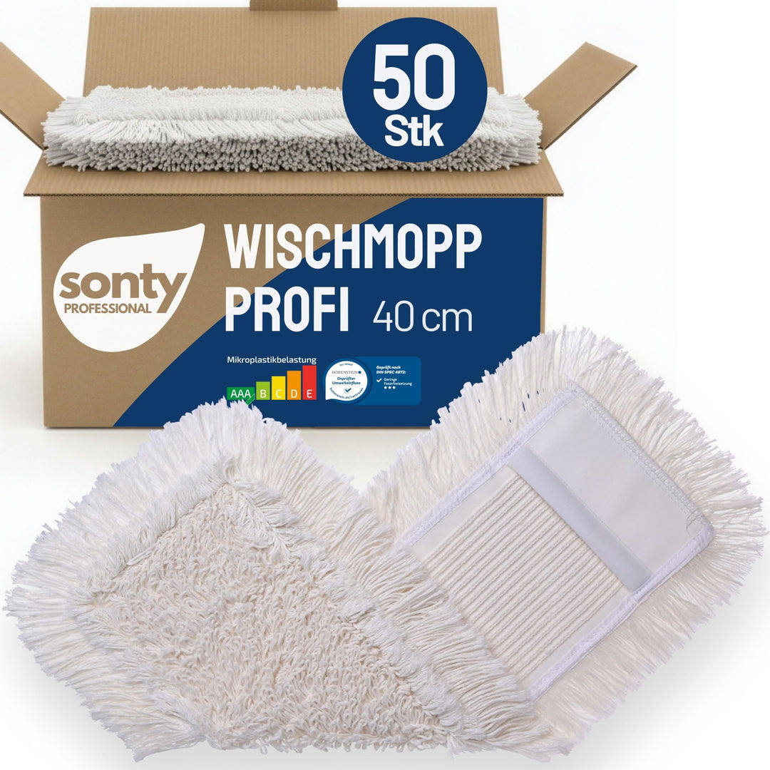 Sonty 50 Stück Mopp, Baumwollmop, Wischmop Premium Tufting 40cm (50), 50