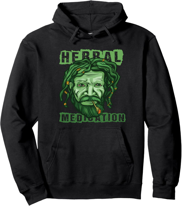 Unkraut Geschenk-Topf Marihuana Kräutermedikation Joint Pullover Hoodie