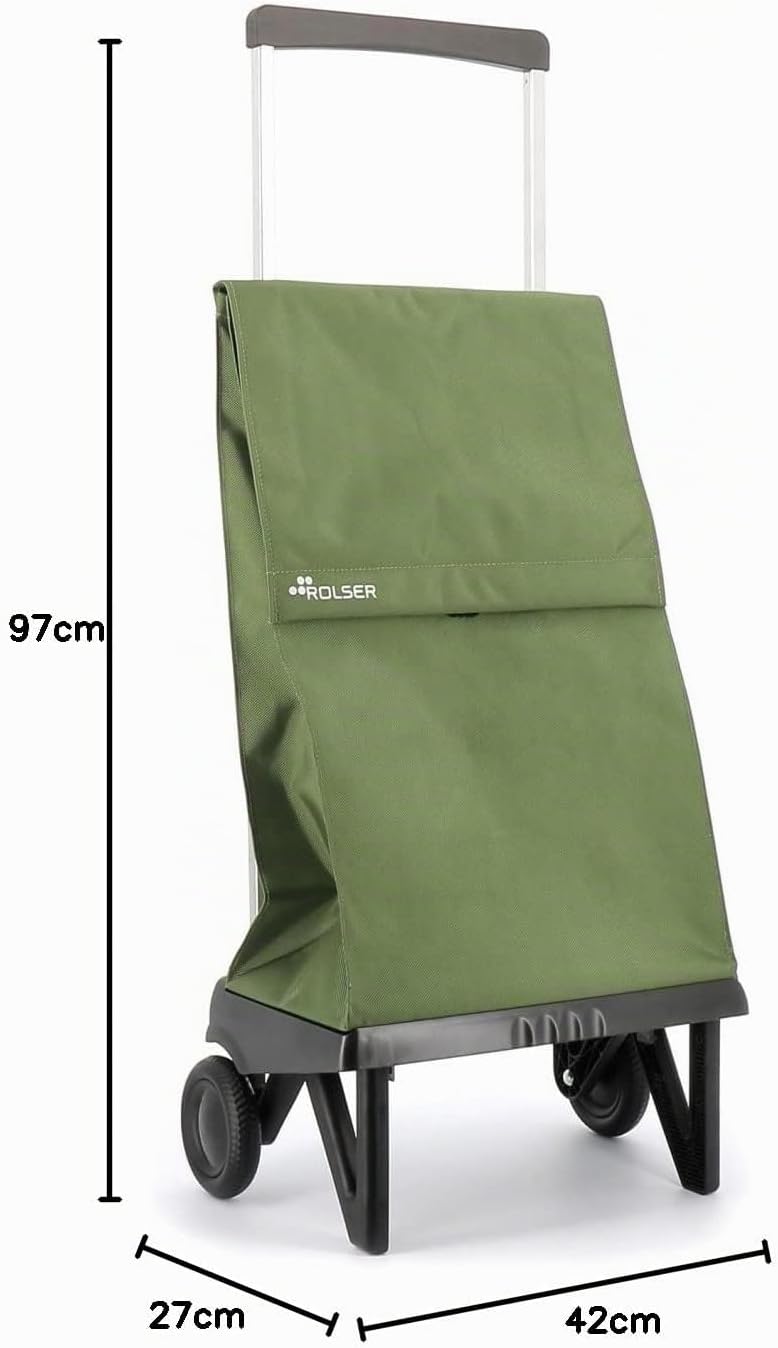 Klappbarer Einkaufstrolley Rolser Plegamatic MF 2 Räder - Kaki, Kaki