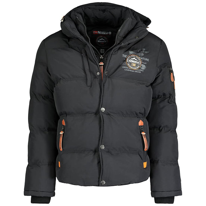 Geographical Norway Herren Winterjacke mit Kapuze Full Zip gefüttert Wind- und Kälteabweisend schnel